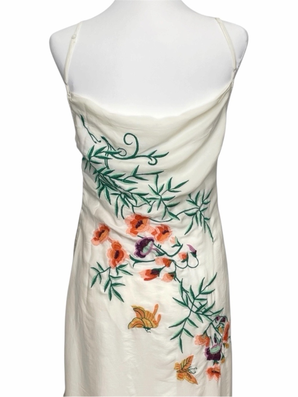 Urban Outfitters Phoenix Embroidered Midi Dress Ivory Butterfly Floral Size S - Picture 6 of 13